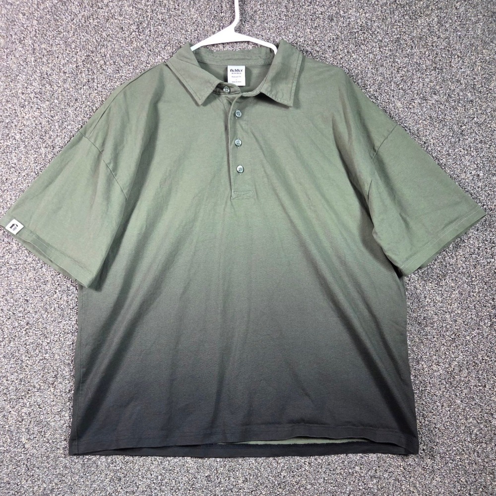 Fielder Bonobos Polo Shirt Mens Large Green Ombre Relaxed Fit Short‎ Sleeve